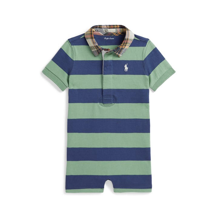Polo Ralph Lauren Boys Blue Kids' Shortall Onesie in Size 9 - 12 Months, Sports Direct