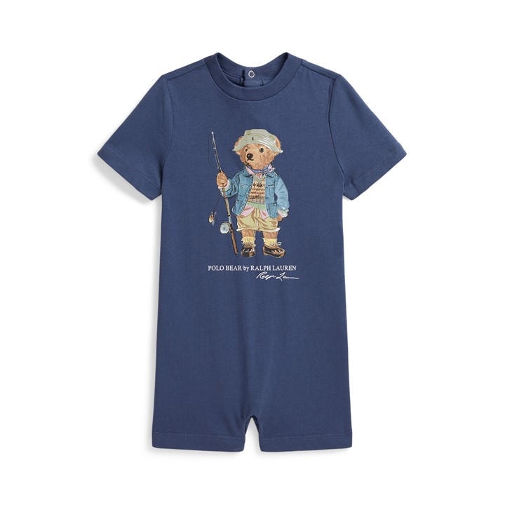 Polo Ralph Lauren Boys Blue Kids' Bear Shortall Onesie in Size 3 - 6 Months, Sports Direct