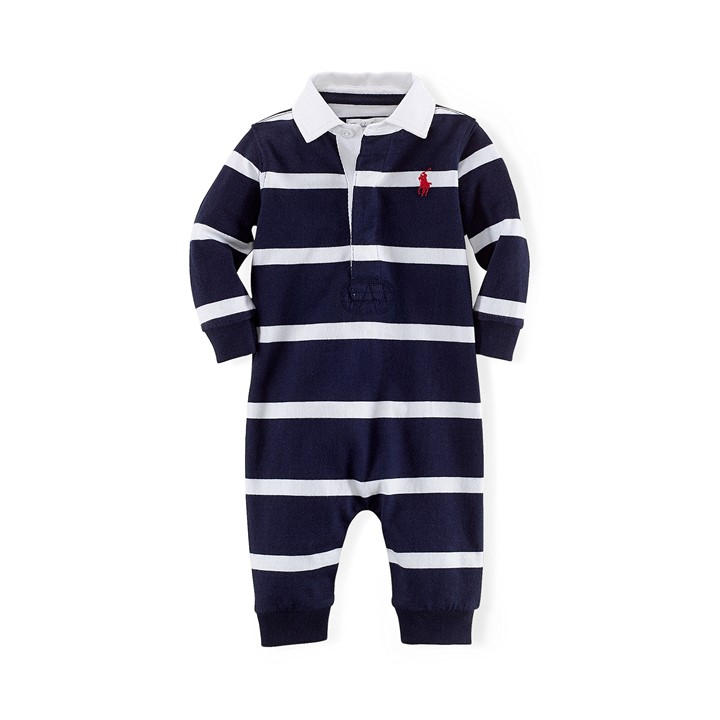 Polo Ralph Lauren Boys Blue Kids' Rugby Onesie in Size 0 - 3 Months, Sports Direct