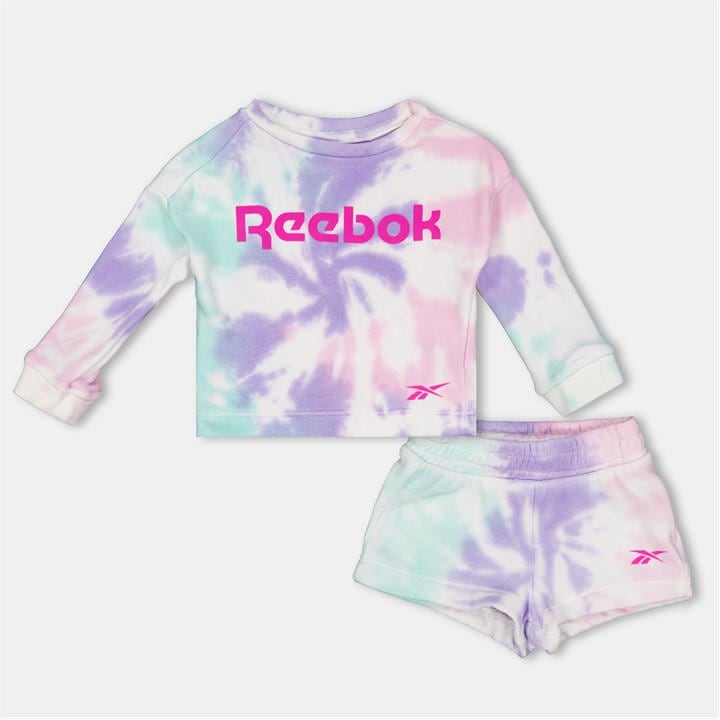 Reebok Girls  Tie Dye Top And Shorts Set in Size 0 - 6 Months, Sports Direct
