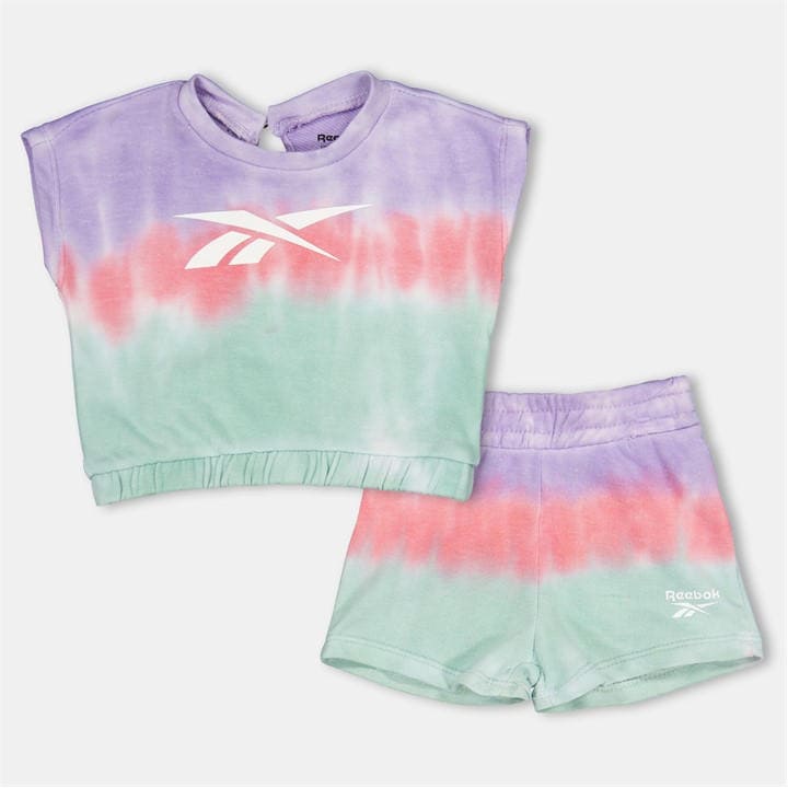 Reebok Girls  Tie Dye Top And Shorts Set in Size 18 - 24 Months, Sports Direct