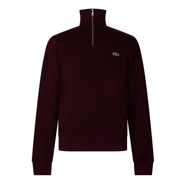 Burgundy 3KE - Lacoste - Men's Quarter-Zip Fleece Top