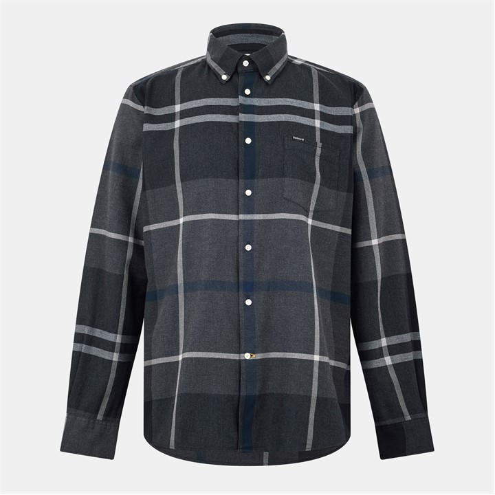 Barbour Men's Grey Dunoon Long Sleeved Shirt in Size M, Sports Direct