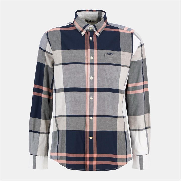Barbour Men's Grey Dunoon Long Sleeved Shirt in Size L, Sports Direct
