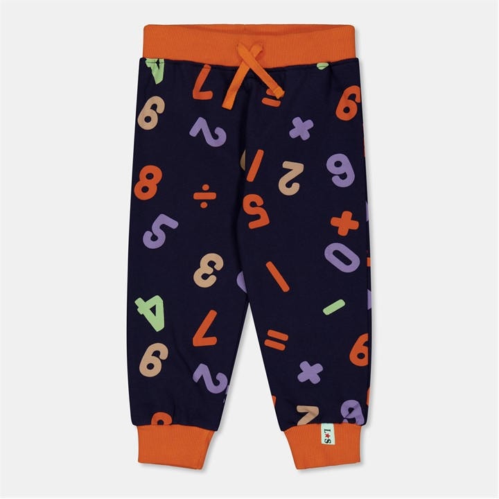 Lilly And Sid Boys  Las Numbers Closed Hem Fleece Joggers in Size 12 - 18 Months, Sports Direct