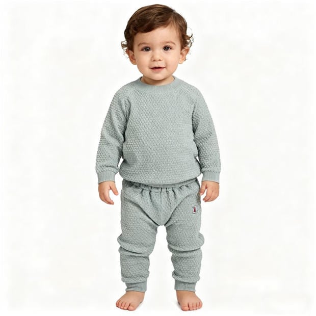 Baby Blue - Jack Wills - Kids' Pointelle Cotton Long Sleeve Pyjama Set