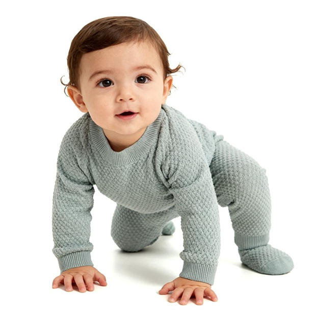 Baby Blue - Jack Wills - Kids' Pointelle Cotton Long Sleeve Pyjama Set