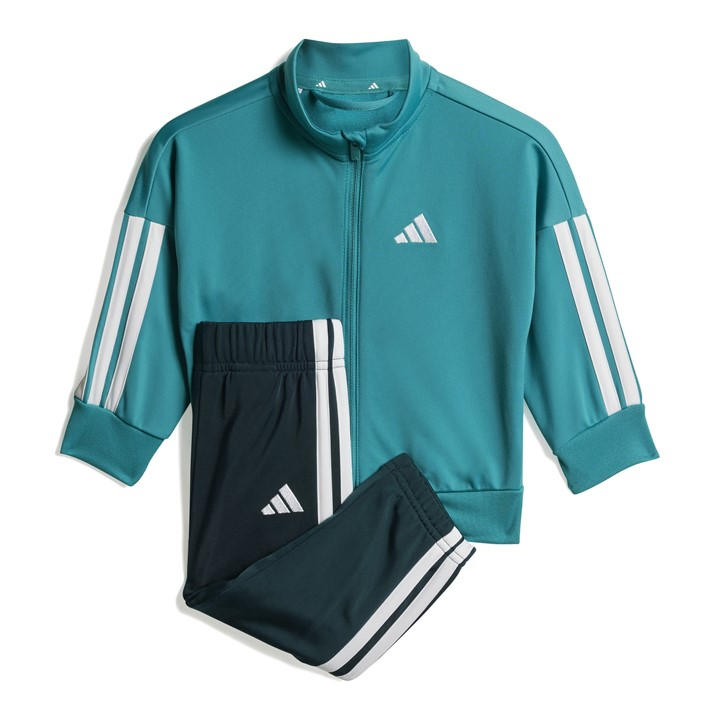Adidas  Kids Green 3-Stripe Essentials Climacool Track Suit  in Size 0 - 3 Months, Sports Direct
