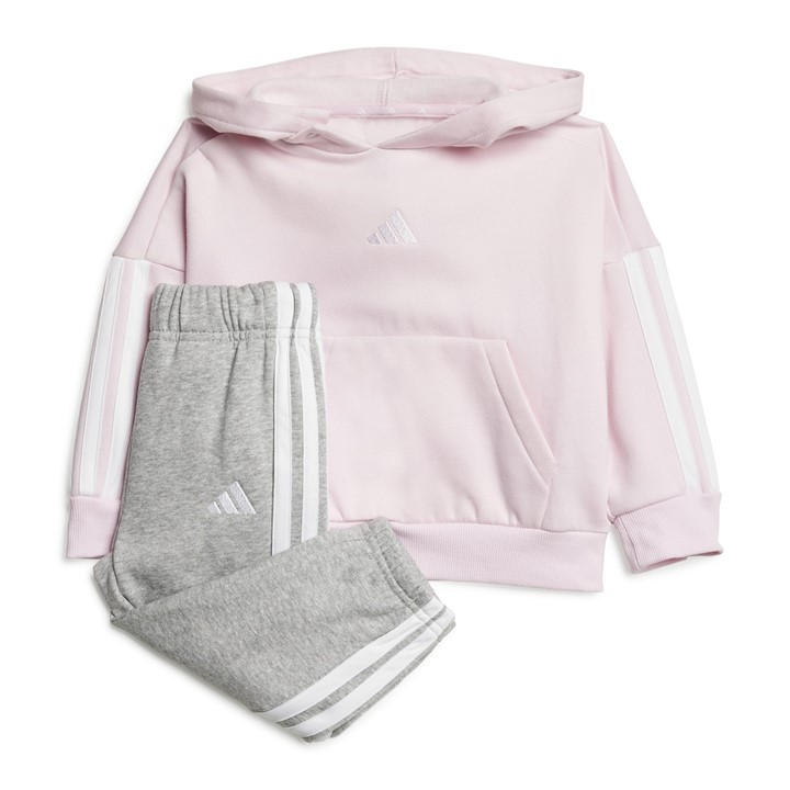 Adidas  Kids Pink 3-Stripe Essentials Joggers Set  in Size 9 - 12 Months, Sports Direct
