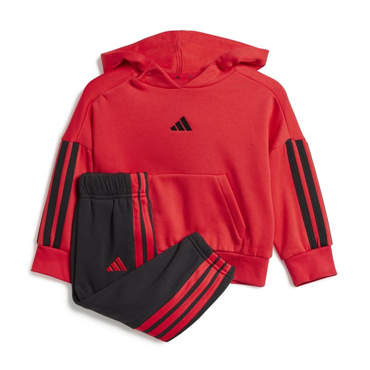 Adidas  Kids Red 3-Stripe Essentials Joggers Set  in Size 9 - 12 Months, Sports Direct