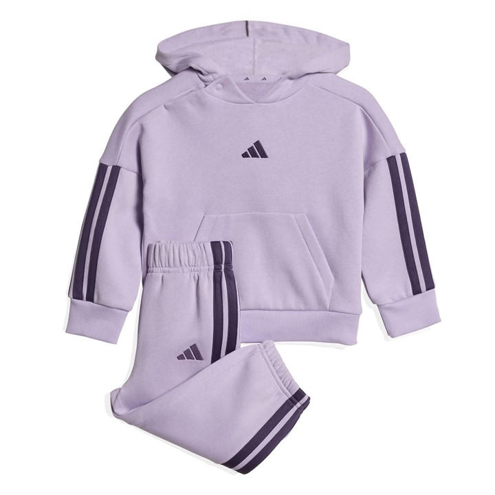 Adidas  Kids Purple 3-Stripe Essentials Joggers Set  in Size 9 - 12 Months, Sports Direct