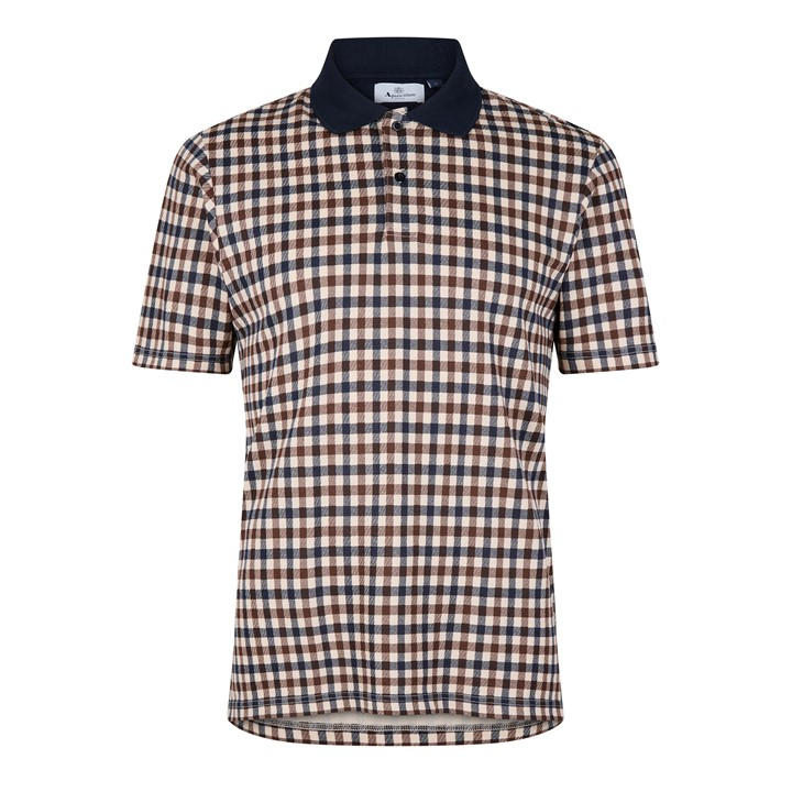 Aquascutum Men's  Checked Polo in Size 2XL, Sports Direct