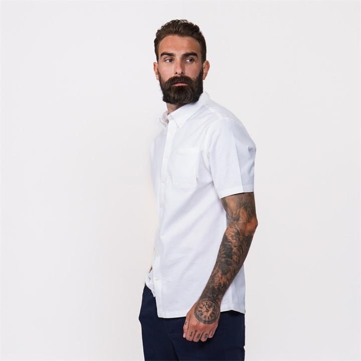 Firetrap Men' White Oxford Short Sleeve Shirt in Size S, Sports Direct