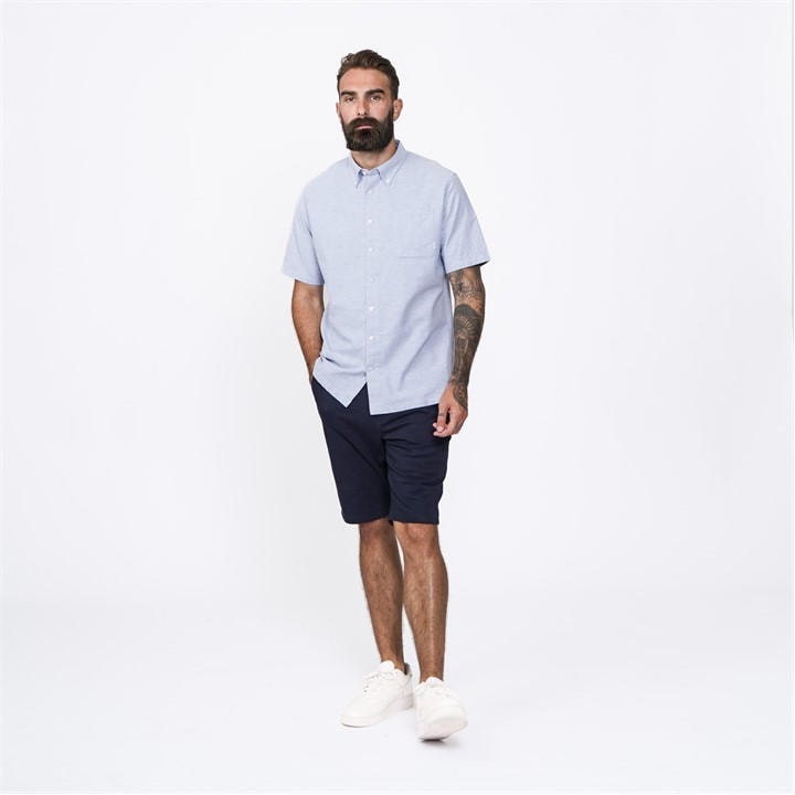 Firetrap Men's Grey Oxford Short Sleeve Shirt in Size M, Sports Direct