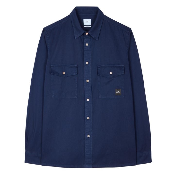 Ps Paul Smith Men's Blue Zebra Long Sleeve Overshirt in Size L, Sports Direct