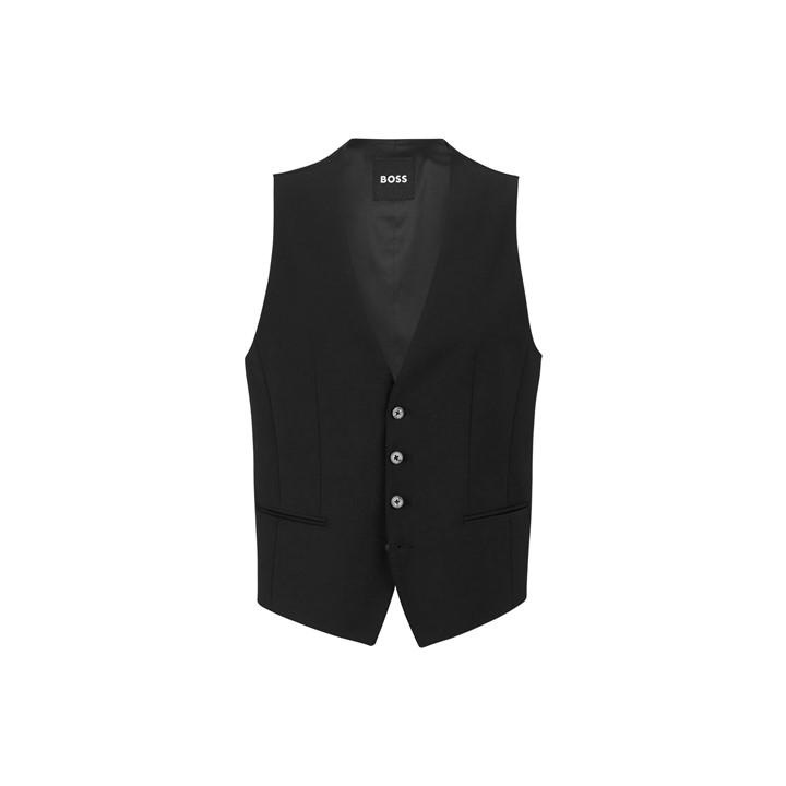 Boss Men's Black Hbb Jasper Slim-Fit Waistcoat in Size XL, Sports Direct