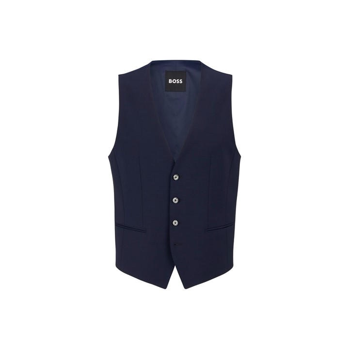 Boss Men's Blue Hbb Jasper Slim-Fit Waistcoat in Size XL, Sports Direct