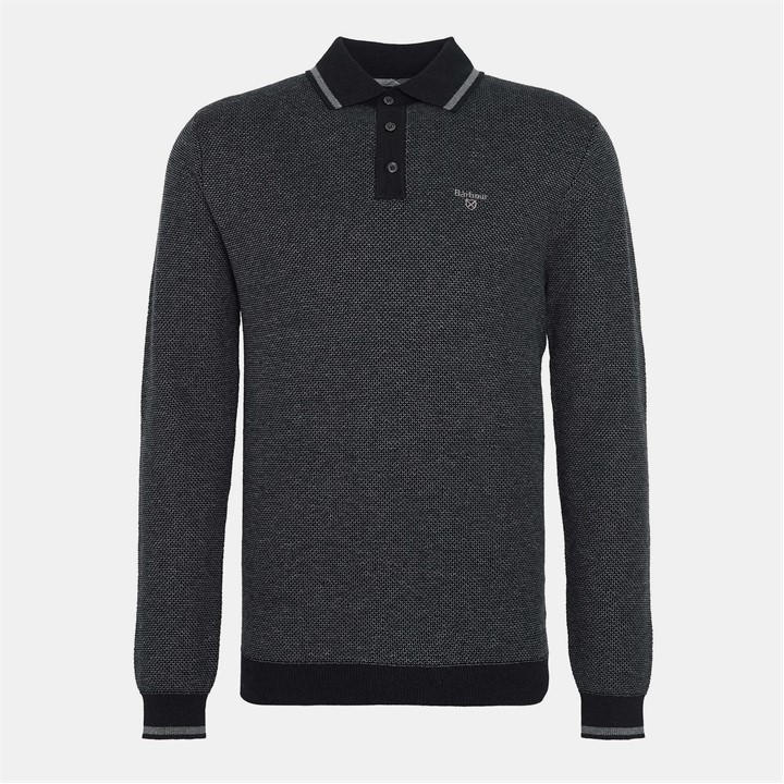 Barbour Men's Grey Hilden Knitted Polo Shirt in Size XL, Sports Direct