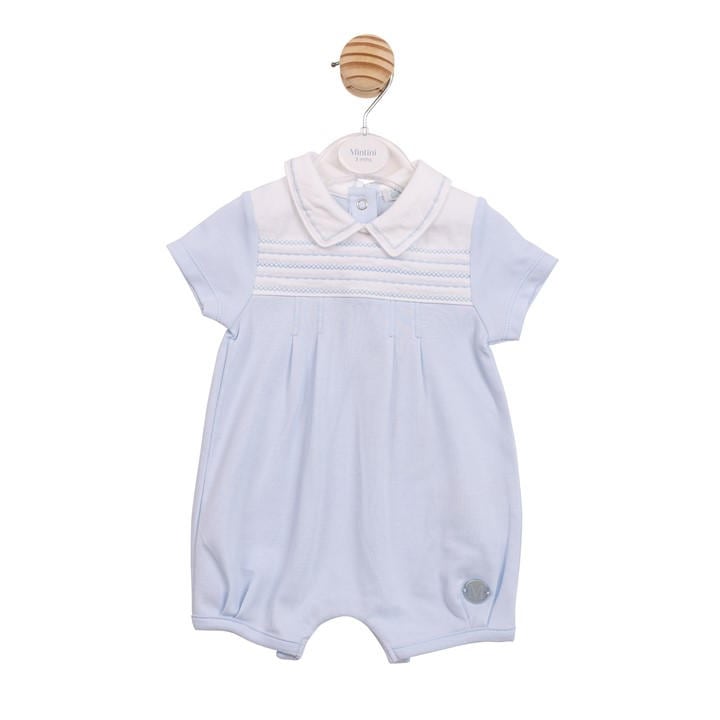 Mintini Baby Boys Blue Baby Romper in Size 6 - 9 Months, Sports Direct