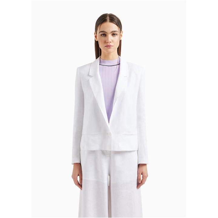 Armani Exchange Women's White Tailored Blazer in Size 10, Sports Direct