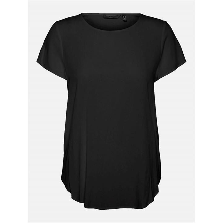 Vero Moda Women's Black Vm Short Sleeve Blouse in Size 10, Sports Direct