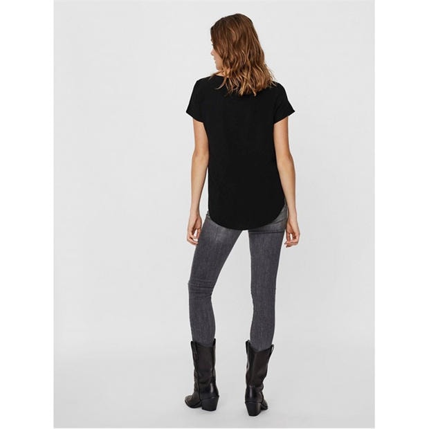 Черно - Vero Moda - Women's VM Short Sleeve Blouse