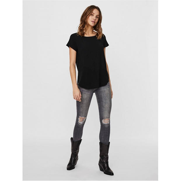 Черно - Vero Moda - Women's VM Short Sleeve Blouse