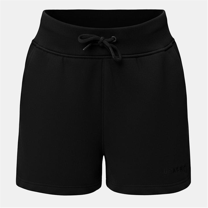 Usa Pro Women's Black Fleece Shorts in Size 8, Sports Direct