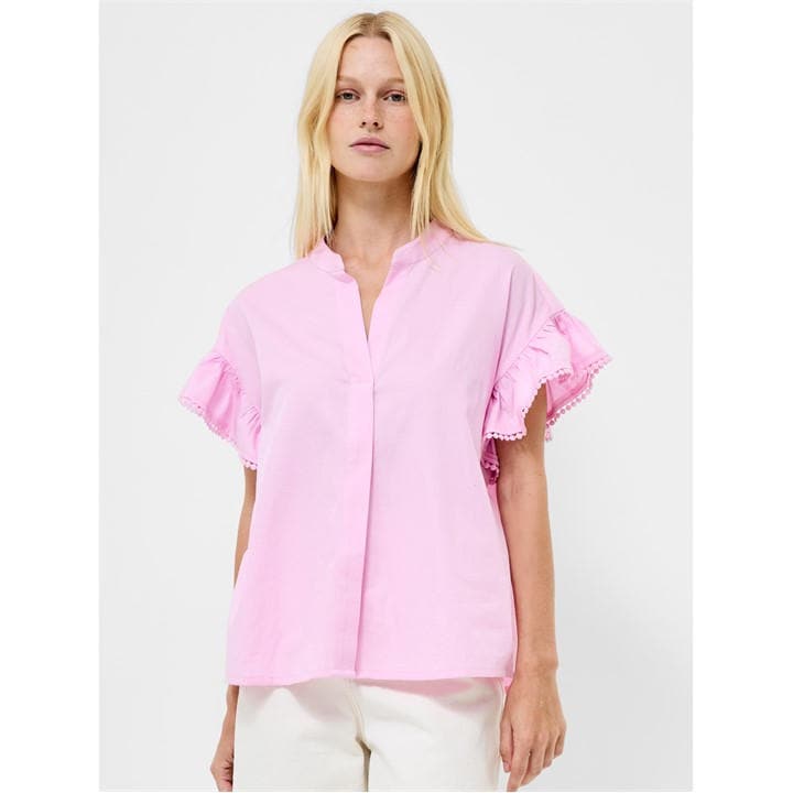French Connection Women's Pink Short Sleeve Blouse in Size 8, Sports Direct