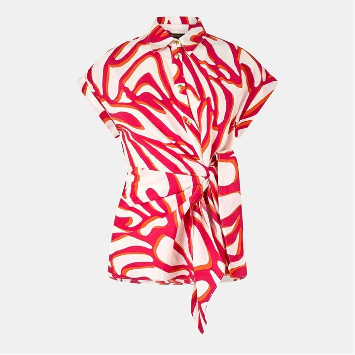 Biba Women's Pink Tie Cap Sleeve Shirt in Size 10, Sports Direct