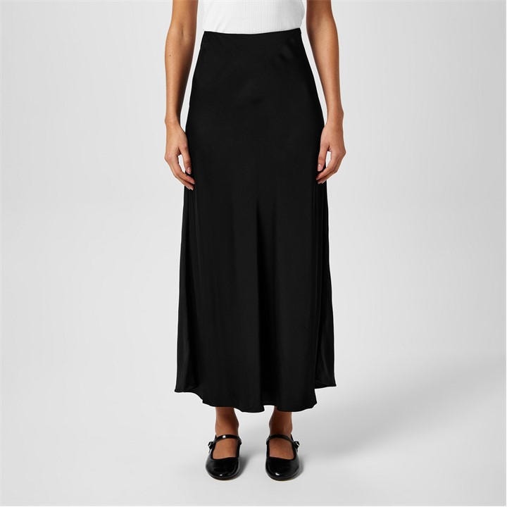 French Connection Women's Black Ennis Slip Maxi Skirt in Size 16, Sports Direct
