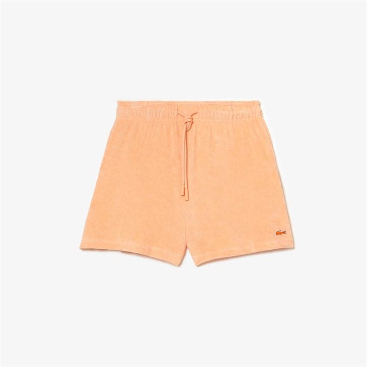 Lacoste Women's Orange Fleece Jogger Shorts in Size 12, Sports Direct