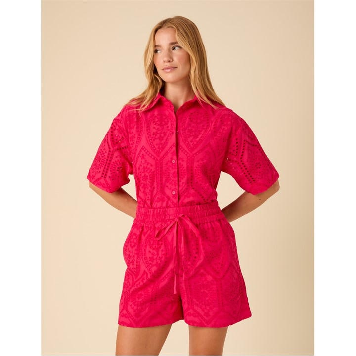 Nobodys  Women's Pink Jen Woven Tracksuit Shorts in Size 16, Sports Direct