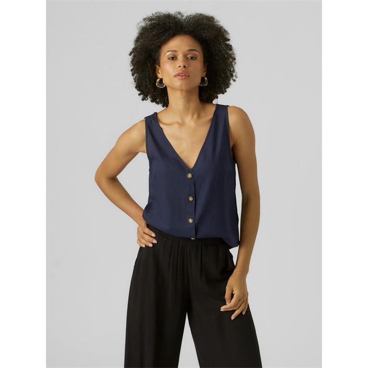 Vero Moda Women's Blue Short-Sleeve Blouse in Size 14, Sports Direct
