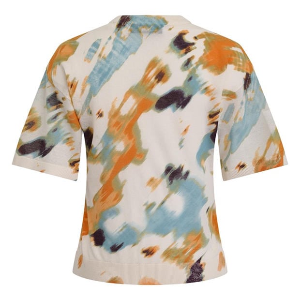 Sunburst Floral - DKNY - Women's Short Sleeve Blouse