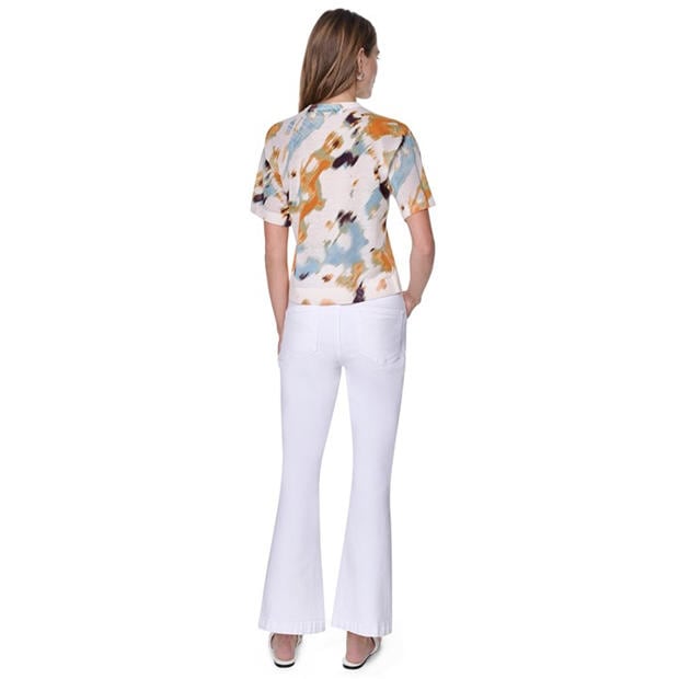 Sunburst Floral - DKNY - Women's Short Sleeve Blouse