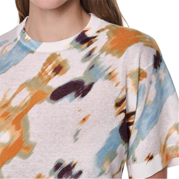 Sunburst Floral - DKNY - Women's Short Sleeve Blouse