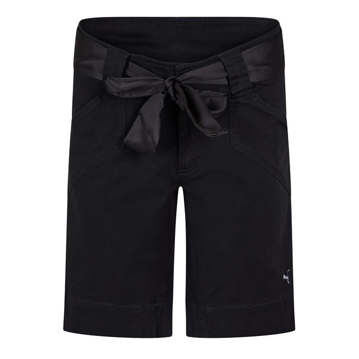 Puma Women's Black Tie Belt Bermuda Shorts in Size 12, Sports Direct