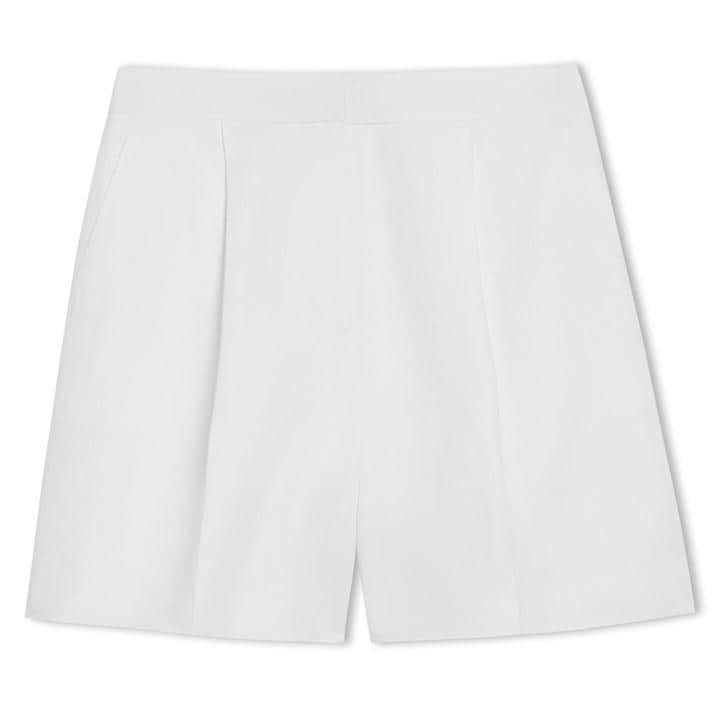 Ted Baker Women's White High Waist Pleated Short in Size 14, Sports Direct