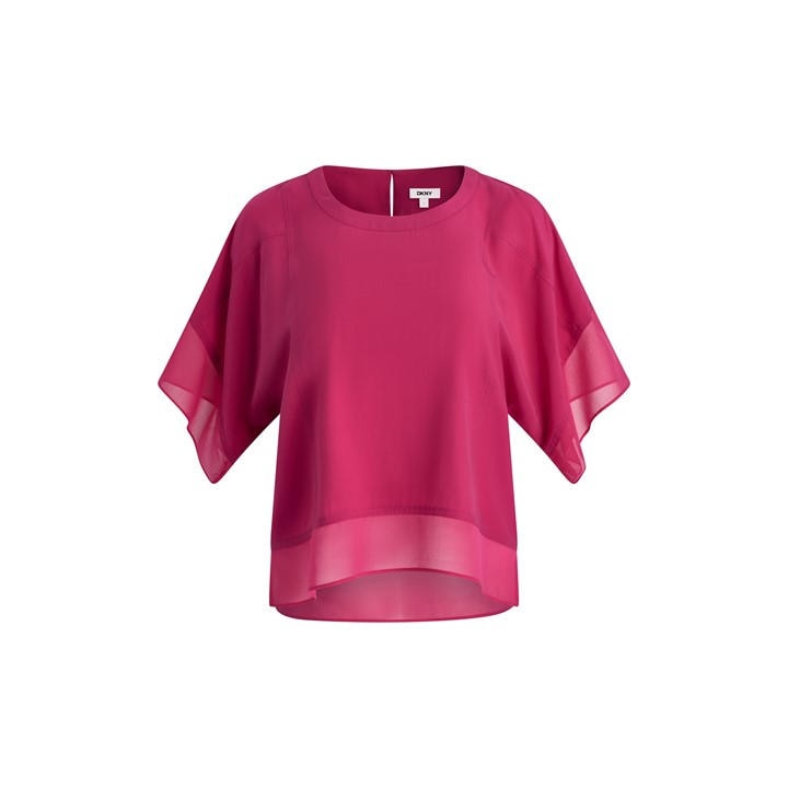 Dkny Women's Pink Short Sleeve Blouse in Size 14, Sports Direct