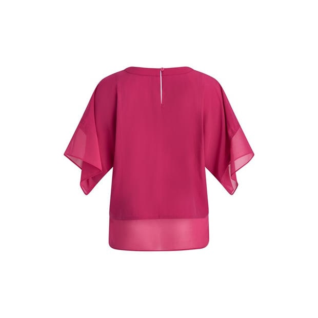 Hot Pink - DKNY - Women's Short Sleeve Blouse
