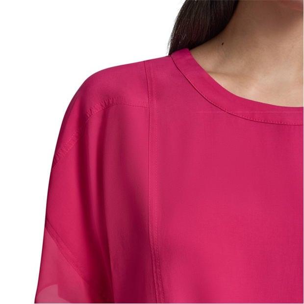 Hot Pink - DKNY - Women's Short Sleeve Blouse