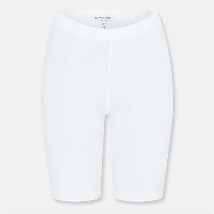 Brave Soul Women's White Cycling Shorts in Size 8, Sports Direct