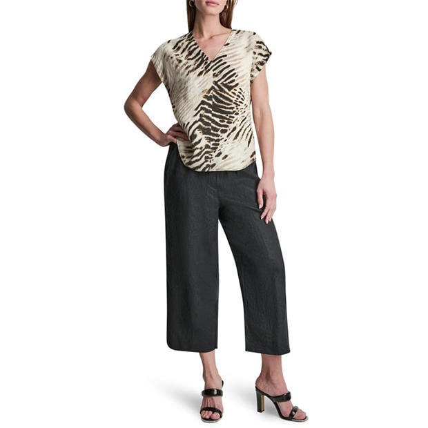 Brushed Sandbed - DKNY - Women's Short Sleeve Blouse