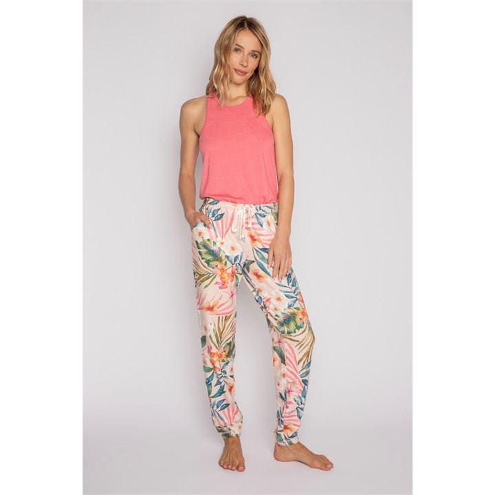 Pj Salvage Women's Pink Floral Pant in Size 8, Sports Direct
