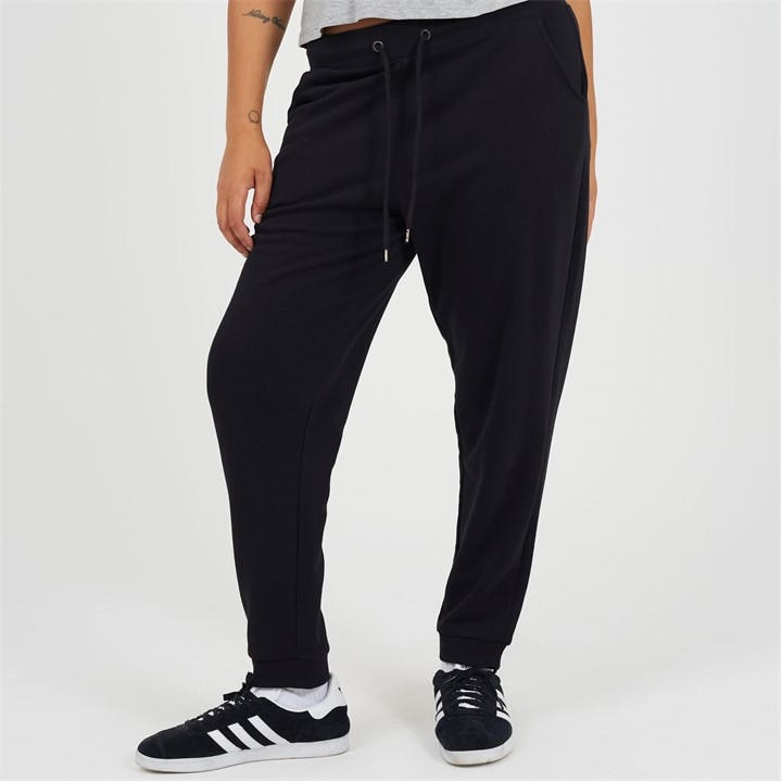 Brave Soul Women's Black Plus Size Solid Colour Jogging Bottoms in Size 20, Sports Direct