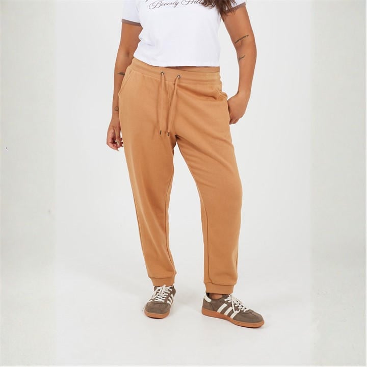 Brave Soul Women's Cream Plus Size Solid Colour Jogging Bottoms in Size 20, Sports Direct