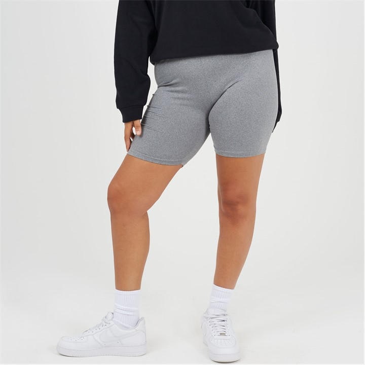 Brave Soul Women's Grey Plus Size Marl Cycling Shorts in Size 24, Sports Direct
