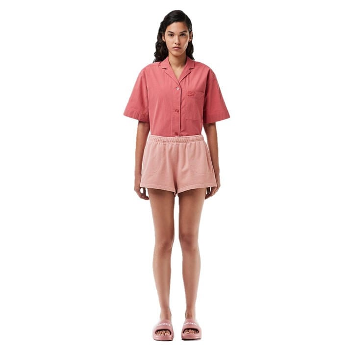 Lacoste Women's Pink Fleece Jogger Shorts in Size 10, Sports Direct