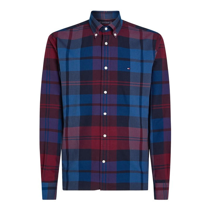 Tommy Hilfiger Men' Red Long-Sleeved Shirt in Size S, Sports Direct